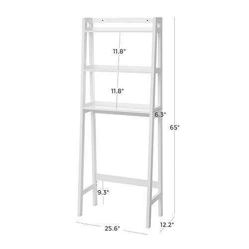 VASAGLE Toilet Storage Rack, Adjustable Bottom Bar, White
