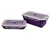 Aquiv Silicone Collapsible Lunch Container Box with Lid, Food Storage, Set of 4 Pcs, Purple