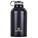 Winterial 64-Ounce (Oz) Insulated Water Bottle Wide Mouth Beer Growler, Black