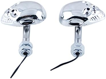 Tpfocus 2x LED 3D Skeleton Skull Shape Motorbike Turn Signals Indicators Blinker Red Light