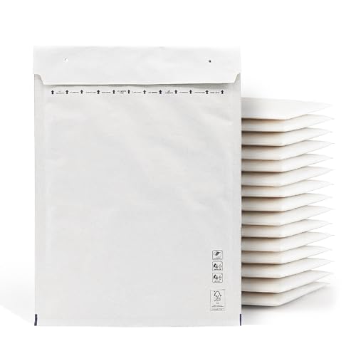 m-office Bubble Envelopes Bubble Envelopes White Bubbles Mailing Bags Assorted Sizes Bubble Envelopes m-office (220x340mm, Pack of 100)