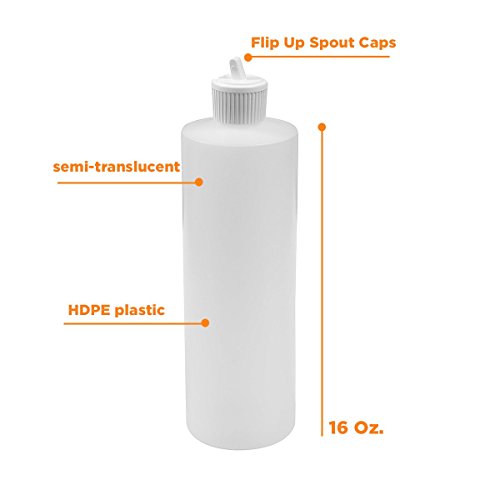 8 OZ PLASTIC CYLINDER BOTTLE WITH FLIP-TOP POUR SPOUT (6) - Thumbnail 3