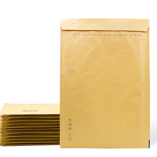 Padded Envelopes, Bubble Mailers, Kraft Bubble Padded Envelopes with Self-Seal Seal, Clothing Shipping Bags, Kraft Padded Envelopes - SIDI (350x470mm, 50 pcs)