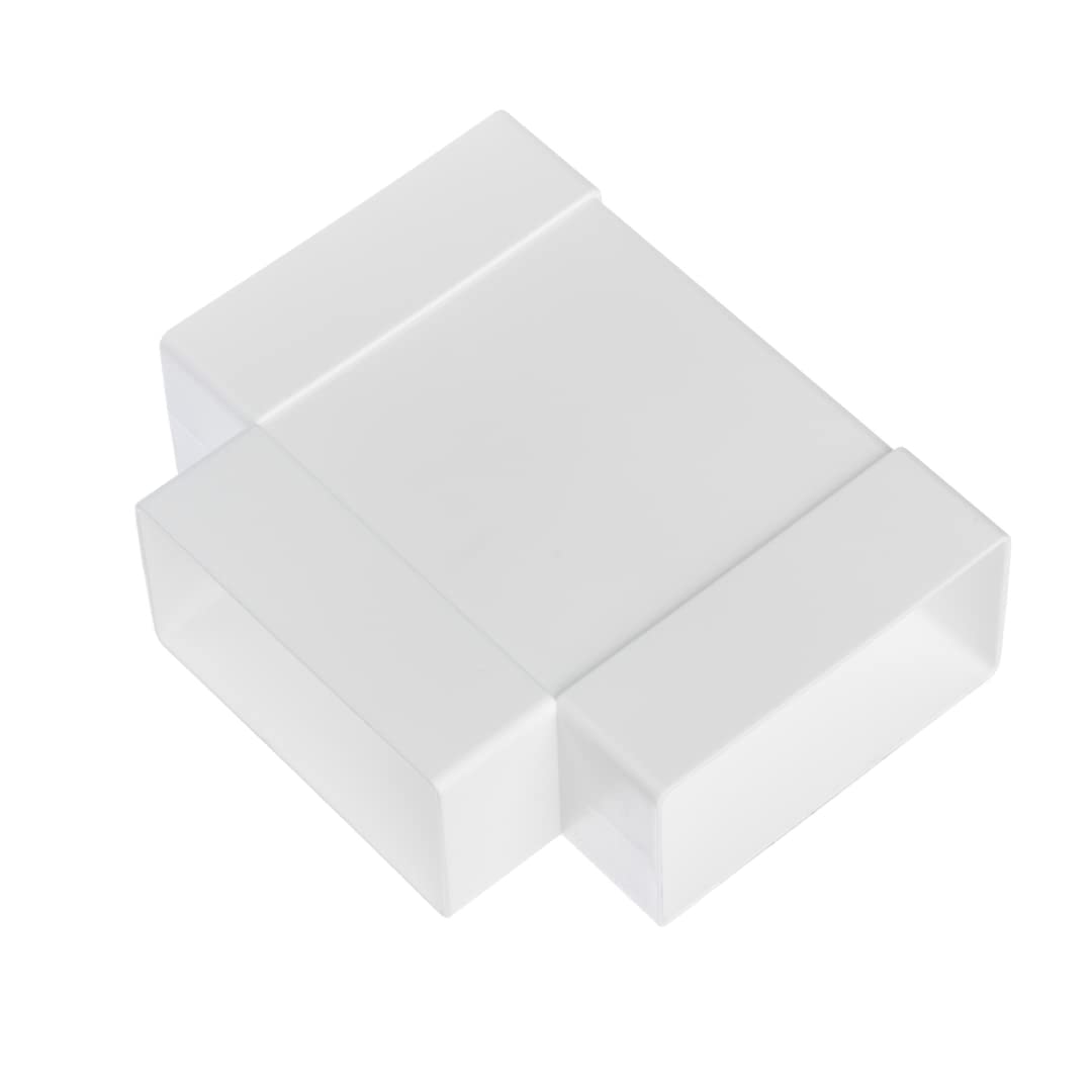 110x55mm T-Piece Duct Connector - Rectangular Flat PVC Ducting