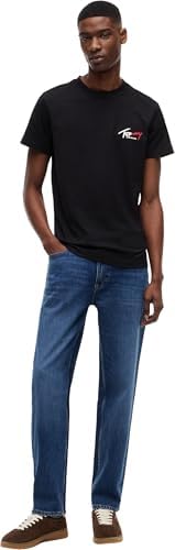 Herren T-Shirt Kurzarm Slim Sign Chest mit Logo, Schwarz (Black), XL