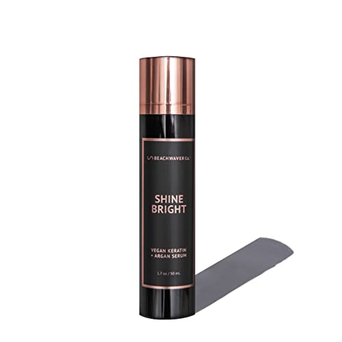 The Beachwaver Co. Haircare Shine Bright Keratin + Argan Serum – Full Size (1.7 Oz) | Award-Winning Shine Serum w/Vegan Keratin & Organic Argan Oil | Smoothing Formula for Silky, Frizz-Free Finish