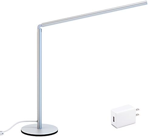 Kiwifun Aluminum Dimmable LED Desk Lamp with USB Cord, 6W Adjustable Brightness Table Lamp with Touch Sensitive Control, Eye-care Reading Lamp with Flexible Neck