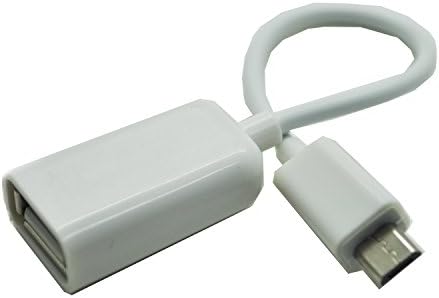 Jesurun® Micro USB 2.0 OTG Cable On The Go Adapter Male Micro USB to Female USB for Samusung S6 Edge S4 S3 Android or Windows Smart Phones Tablets with OTG Function (White-(1 Pack))