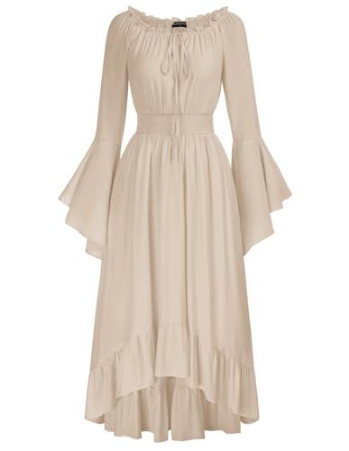 SCARLET DARKNESS Damen Mittelalter Renaissance Schulterfreies Maxikleid