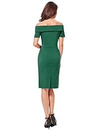 Belle Poque Retro Vintage Vestido Manga Corta Off hombro vestido bp158