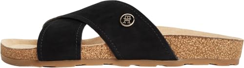 Tommy Hilfiger Donna Ciabattine Classic Cork Sandal in Pelle, Nero (Black), 36