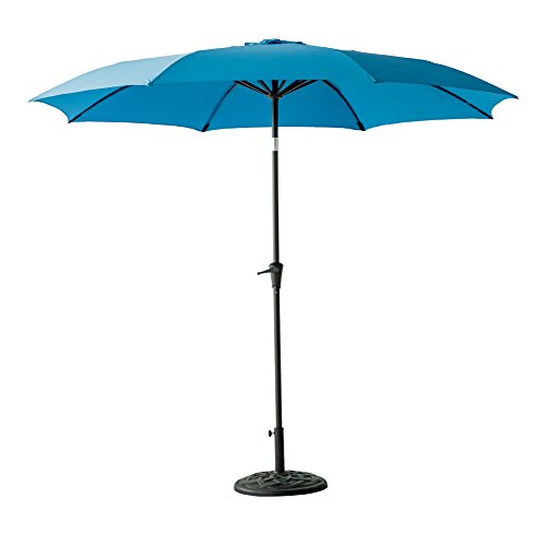 FLAME&SHADE 10′ Patio Outdoor Market Umbrella with Crank Lift, Fiberglass Rib Tips, Pu ...