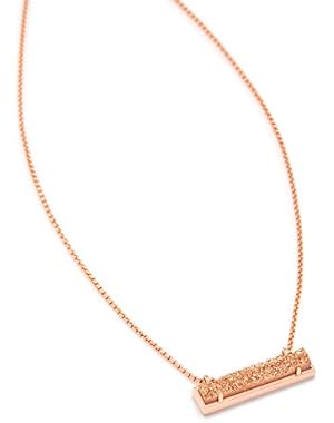 Leanor Pendant Necklace in Rose Gold Plated and Rose Drusy