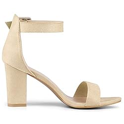 Allegra K Women's High Chunky Heel Buckle Ankle