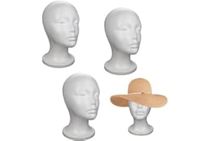 3 Pack Female Styrofoams Head, Wig Head, Polystyrene Mannequin Manikin He-ad, Art Craft Model for Hats, Styling, Wigs, Sungla