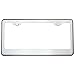 Circle Cool T304 Stainless Steel Polish Mirror License Plate Frame Holder Tag w/ Chrome Metal Cap