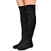 Premier Standard - Women's Fashion Comfy Vegan Suede Side Zipper Over Knee High Boots, TPS Boots-04Eikciv Black Su Size 11