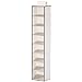 MaidMAX 8 Tiers Cloth Hanging Shelf for Closet Organizer, Hanging Dresser with a Widen Strap, Foldable, Beige, 52 Inches High