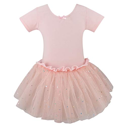 Jane Shine Girls Skirted Leotard, Glitter Dance Tutu Skirted Dress, Short Sleeve Ballet Dancewear for Babies & Girls - Thumbnail 7
