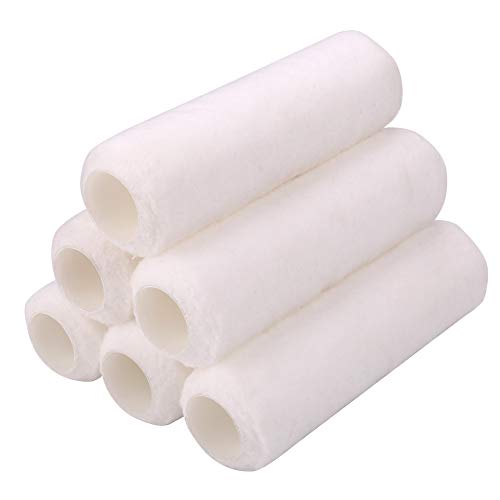 9 Inch Microfiber Paint Roller Covers, 1/2" Nap - 6 Pack