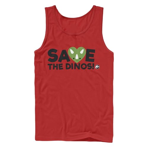 Jurassic World Fallen Kingdom Save Dinos Young Men's Tank, Red