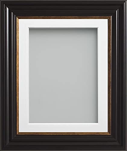 Frame Company Emson Black Picture Photo Frame with White Mount - 10x10 for pic size 5x5 *Choice of Sizes* Fitted with Real Glass — image 1