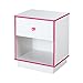 South Shore Logik 1-Drawer Night Stand, Pure White/Pink