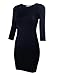 TAM WARE Women's Classic Slim Fit 3/4 Sleeve Knit Dress TWCWD050-BLACK-M (US S/M)