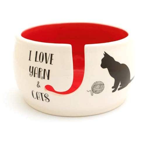 Cat Yarn Bowl, I Love Cats and Yarn, Lennymud by Lorrie