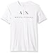 A|X Armani Exchange Men's Crew Neck Logo Tee, Pure White, Large