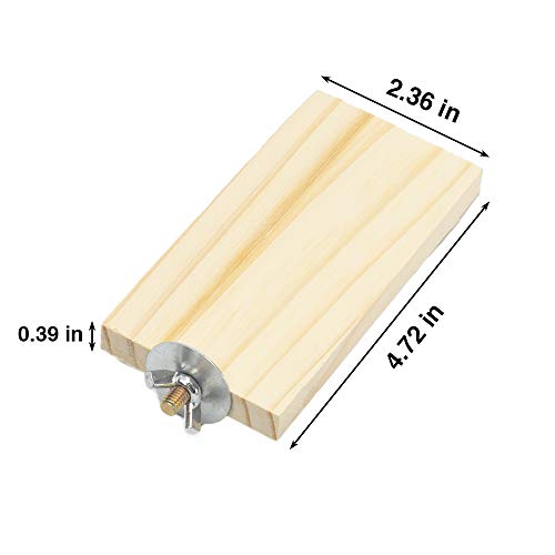 Genubi Pet Mini Natural Wood Stand Platform Hamster Chinchilla Springboard Wooden Small Animal Platform for Cage, 3 Pack