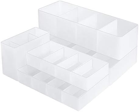 YYDDZ 2 Multi-Purpose Plastic Drawer Organizer,Free Combination Storage Box Easy Clean Utility Drawer dividers Houseware Drawer Separator-D 29x30.7x13.4cm(11x12x5)