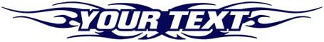 Sticky Creations - Design #116 Your Custom Text Personalized Customized Lettering Tribal Flame Windshield Decal Sticker Vinyl Graphic Back Window Banner Car Truck SUV | 36"x4.25" - Dark Blue