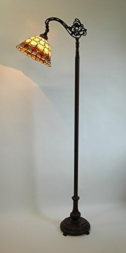 AL8828/AL099B · Tiffany floor lamp · Height 164 cm · 1 x E27 socket, Max 60 Watt · Real tiffany glass · Hand made · Diameter shade 27,5 cm · Height shade 15 cm · Material base: Iron cast and metal · Lampshade holder adjustable