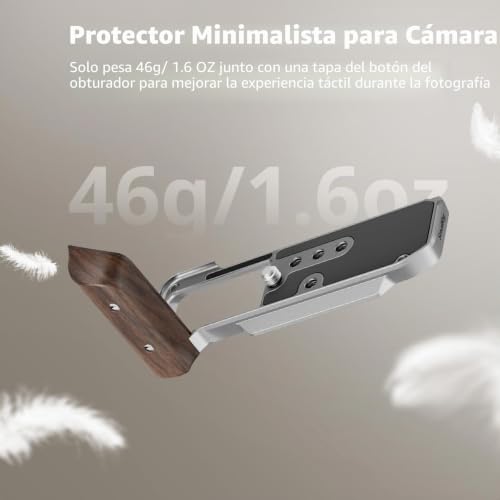 SMALLRIG X-M5 5261 L-Shaped Wood Handle for Fujifilm X-M5, Built-in Quick Release Plate for Ark, Ergonomic Wooden Side Handle, with Ark Hot Shoe Adapter (Silver)