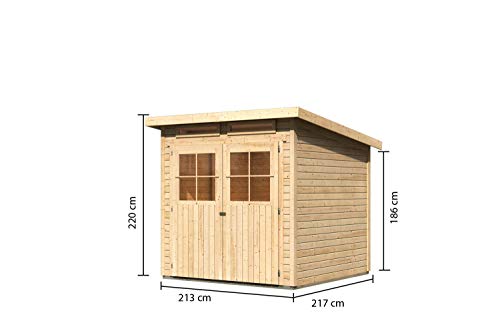 Karibu Gartenhaus Glücksburg 3 natur 19 mm – Bild 4