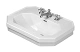 Duravit 0438700030 1930 Series 27-1/2-Inch Three-Hole Wash Basin, White Finish