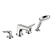 hansgrohe Focus Modern 2-Handle 20-inch Wide Roman Tub Filler Freestanding Bathtub Faucetand Shower Set in Chrome, 04366000