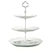 Sumnacon 3-Tier Vintage Plates Stand Holder，Silver Stainless Steel Porcelain Cake Stand/ Cupcake Stand/ Dessert Stand/ Tea Party Pastry Serving Plate Centre Handle for Wedding Home Party Buffet (1)