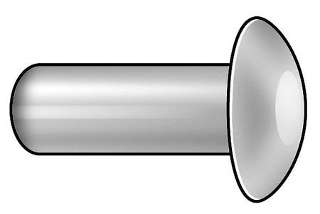 Semi-Tubular Rivet, 1/16x1/8 In, PK100