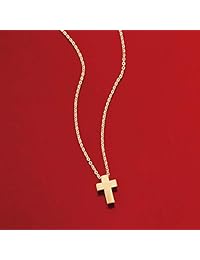 Ross-Simons - Collar con colgante de cruz de oro amarillo de 14 quilates