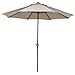 Abba Patio 9ft Patio Umbrella Market Outdoor Table Umbrella with Auto Tilt and Crank for Garden, Lawn, Deck, Backyard & Pool, 8 Sturdy Steel Ribs, Beige
