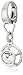 Fossil Pave Crystal Silver-Tone Steel Charm