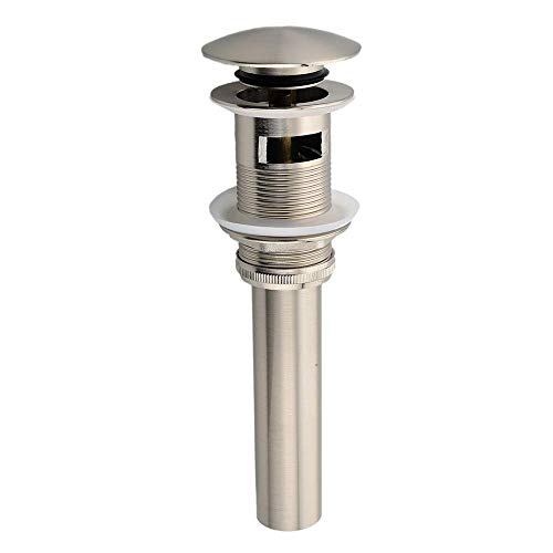 VCCUCINE Brushed Nickel Lavatory Water Stopper Pop Up Bathroom Vanity Sink Drain With Overflow, Vanity Sink Drain Stopper - Thumbnail 5