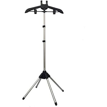 Rluii Garment Hanger/Drying Rack/Handheld Clothes Steamer Holder/Fabric Steamer Ironing Steamer Bracket/Pants Hanger/Telescopic Folding Hanger/Garment Steamer Accessories (Black)