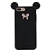 iPhone 7 Plus Case, MC Fashion Cute 3D Mickey Mouse Ears Soft and Flexible Silicone Rubber Phone Case Compatible for Apple iPhone 7 Plus (2016) and iPhone 8 Plus (2017) (Black)
