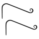 GrayBunny GB-6880B2 Hand Forged Curved Hook, 12 Inch, Black, 2-Pack, for Bird Feeders, Planters, Lanterns, Wind Chimes, As Wall Brackets and More!