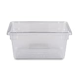 Rubbermaid Commercial Products Food Storage Box/Tote for Restaurant/Kitchen/Cafeteria, 5 Gallon, Clear (FG330400CLR)