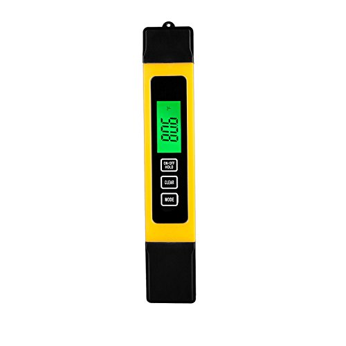 TBTeek Digital TDS EC Meter Professional Quality Water Tester and Temperature Meter with 0-9999 ppm Measurement Mini +/-2% Range Yellow and Premium Protective Leather Case - Thumbnail 7
