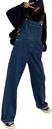 【カナエルン】好みで選ぶデニム オーバーオール スリムタイプとストレートタイプ オールインワン サロペット ジーンズ ごわつかない